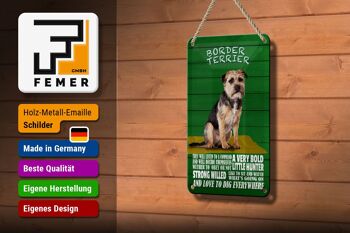 Plaque en tôle indiquant 12x18cm Border Terrier Dog, une décoration très audacieuse 3