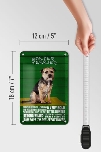Plaque en tôle indiquant 12x18cm Border Terrier Dog, une décoration très audacieuse 5