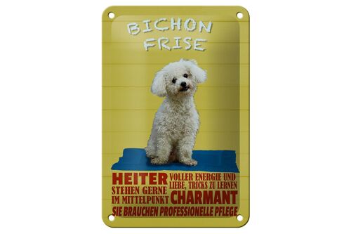 Blechschild Spruch 12x18cm Hund Bichon Frise charmant Dekoration