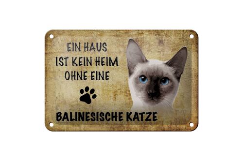 Blechschild Spruch 18x12cm Balinesische Katze Dekoration