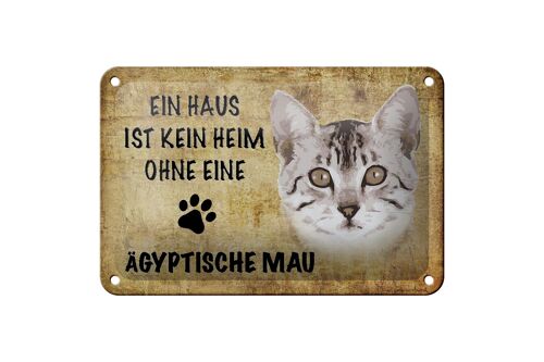 Blechschild Spruch 18x12cm Ägyptische Mau Katze Dekoration