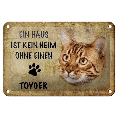 Targa in metallo con scritta "Gatto Toyger" 18x12 cm senza decorazioni per la casa