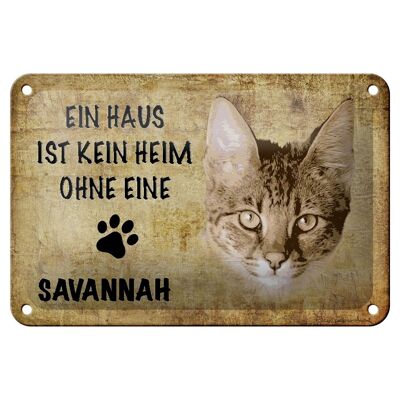 Cartel de chapa con texto "Gato Savannah" de 18x12 cm sin decoración del hogar