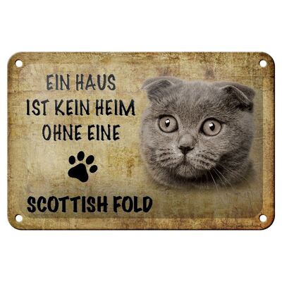 Targa in metallo con scritta Scottish Fold 18x12 cm