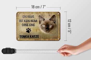 Plaque en tôle disant Chat Tonka 18x12cm sans décoration d'intérieur 5