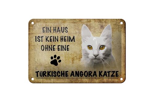 Blechschild Spruch 18x12cm türkische Angora Katze Geschenk Dekoration