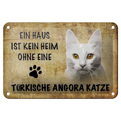 Blechschild Spruch 18x12cm türkische Angora Katze Geschenk Dekoration