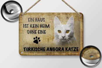 Panneau en étain disant 18x12cm, décoration cadeau pour chat Angora turc 2