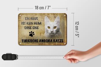 Panneau en étain disant 18x12cm, décoration cadeau pour chat Angora turc 5