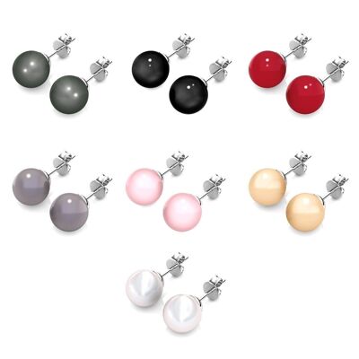 Set di orecchini 7 giorni di perle colorate - Argento e multi I MYC-Paris.com