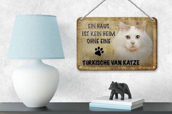 Panneau en étain disant 18x12cm, décoration cadeau chat Van turc 4