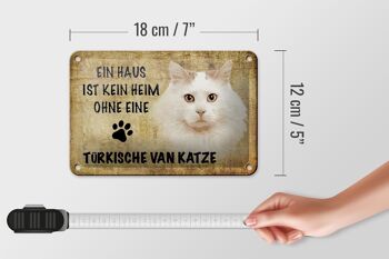 Panneau en étain disant 18x12cm, décoration cadeau chat Van turc 5