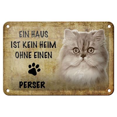Cartel de chapa con texto "Gato persa de 18x12 cm sin decoración del hogar"