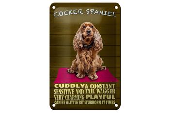 Plaque en étain avec inscription en forme de chien Cocker Spaniel, 12x18cm, décoration câline 1