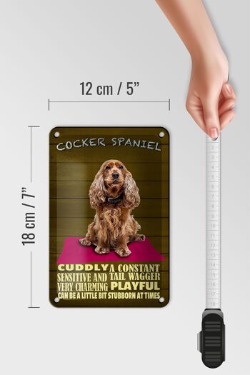 Plaque en étain avec inscription en forme de chien Cocker Spaniel, 12x18cm, décoration câline 5