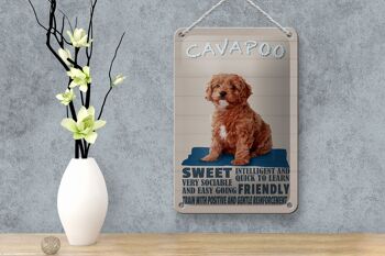 Panneau en étain disant 12x18cm, décoration douce et amicale pour chien Cavapoo 4