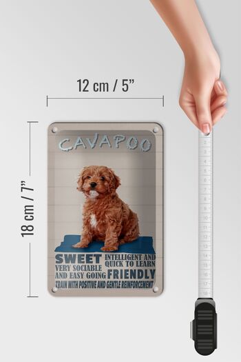 Panneau en étain disant 12x18cm, décoration douce et amicale pour chien Cavapoo 5
