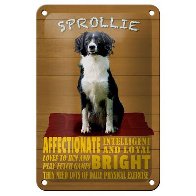 Targa in metallo con scritta "Sprollie dog" 12x18 cm, decorazione leale e intelligente