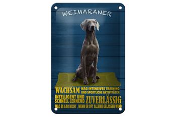Panneau en étain disant alerte chien Weimaraner, 12x18cm, décoration rapide 1