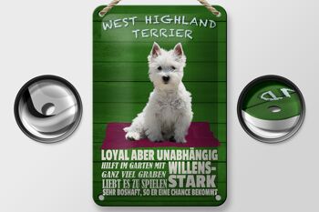 Panneau en étain disant 12x18cm, décoration forte pour chien West Highland Terrier 2