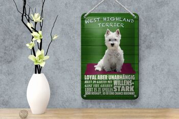 Panneau en étain disant 12x18cm, décoration forte pour chien West Highland Terrier 4