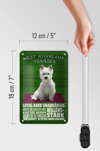 Panneau en étain disant 12x18cm, décoration forte pour chien West Highland Terrier 5