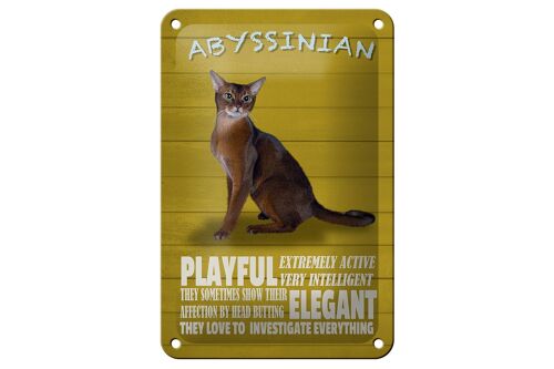 Blechschild Spruch 12x18cm Abyssinian Katze playful elegant Dekoration