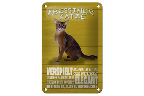 Blechschild Spruch 12x18cm Abyssinian Katze verspielt Dekoration