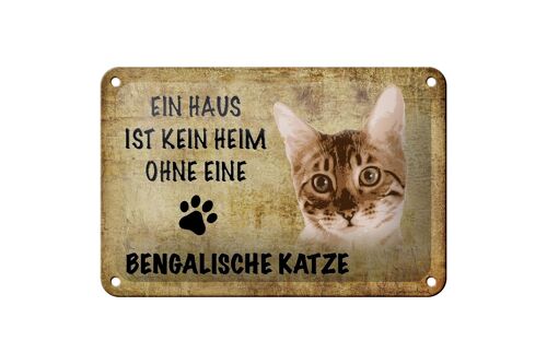 Blechschild Spruch 18x12cm Bengalische Katze Dekoration