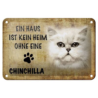 Cartel de chapa con texto "gato chinchilla de 18x12 cm sin decoración del hogar"