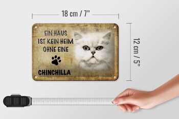 Panneau en étain indiquant un chat chinchilla sans décoration pour la maison, 18x12cm 5