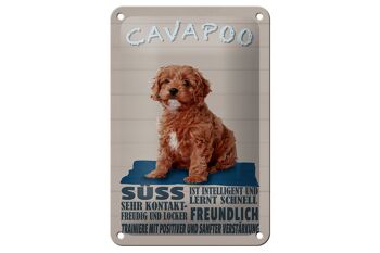 Panneau en étain disant 12x18cm, décoration douce et amicale pour chien Cavapoo 1