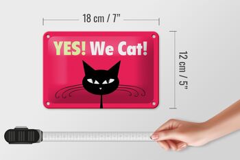 Panneau en étain disant 18x12cm Yes We cat, décoration de chat 5