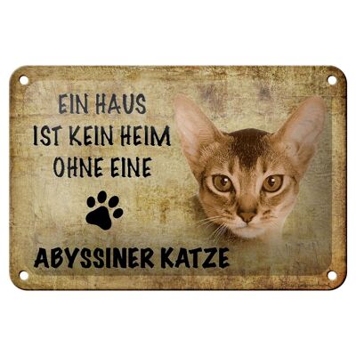 Cartel de chapa con texto "Gato abisinero de 18x12 cm sin decoración del hogar"