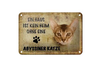 Plaque en tôle disant Chat Abyssin sans décoration d'intérieur 18x12cm 1