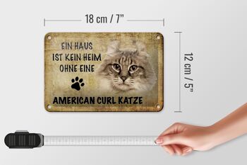 Panneau en étain disant 18x12cm, décoration de chat à boucle américaine 5