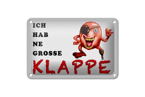 Blechschild Spruch 18x12cm ich habe ne grosse Klappe Dekoration