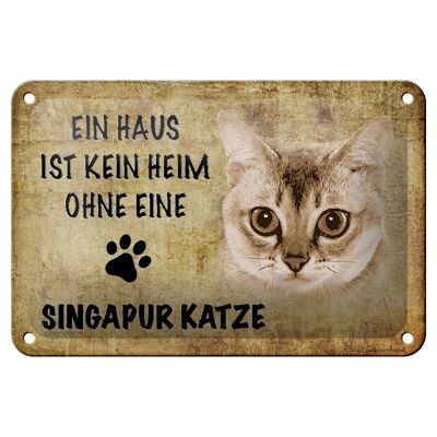 Cartel de chapa con texto "Gato de Singapur de 18x12 cm sin decoración del hogar"