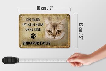 Panneau en étain indiquant un chat de Singapour sans décoration pour la maison, 18x12cm 5