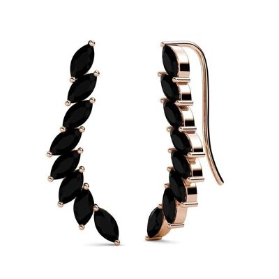 Clematis earrings - Rose Gold and Black I MYC-Paris.com