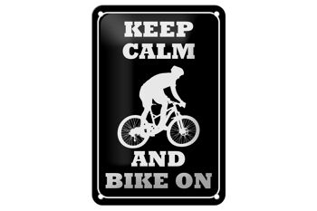 Panneau en étain disant 12x18cm Keep Calm and Bike sur la décoration 1
