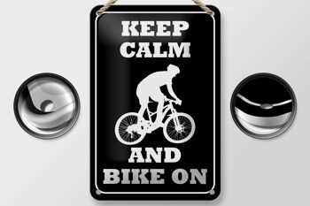 Panneau en étain disant 12x18cm Keep Calm and Bike sur la décoration 2