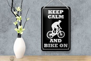 Panneau en étain disant 12x18cm Keep Calm and Bike sur la décoration 4