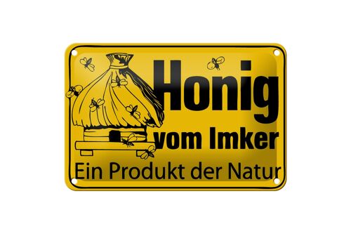 Blechschild Hinweis 18x12cm Honig vom Imker Naturprodukt Dekoration