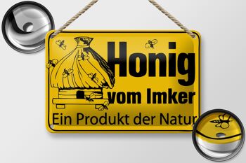Plaque en tôle note 18x12cm miel de l'apiculteur décoration produit naturel 2