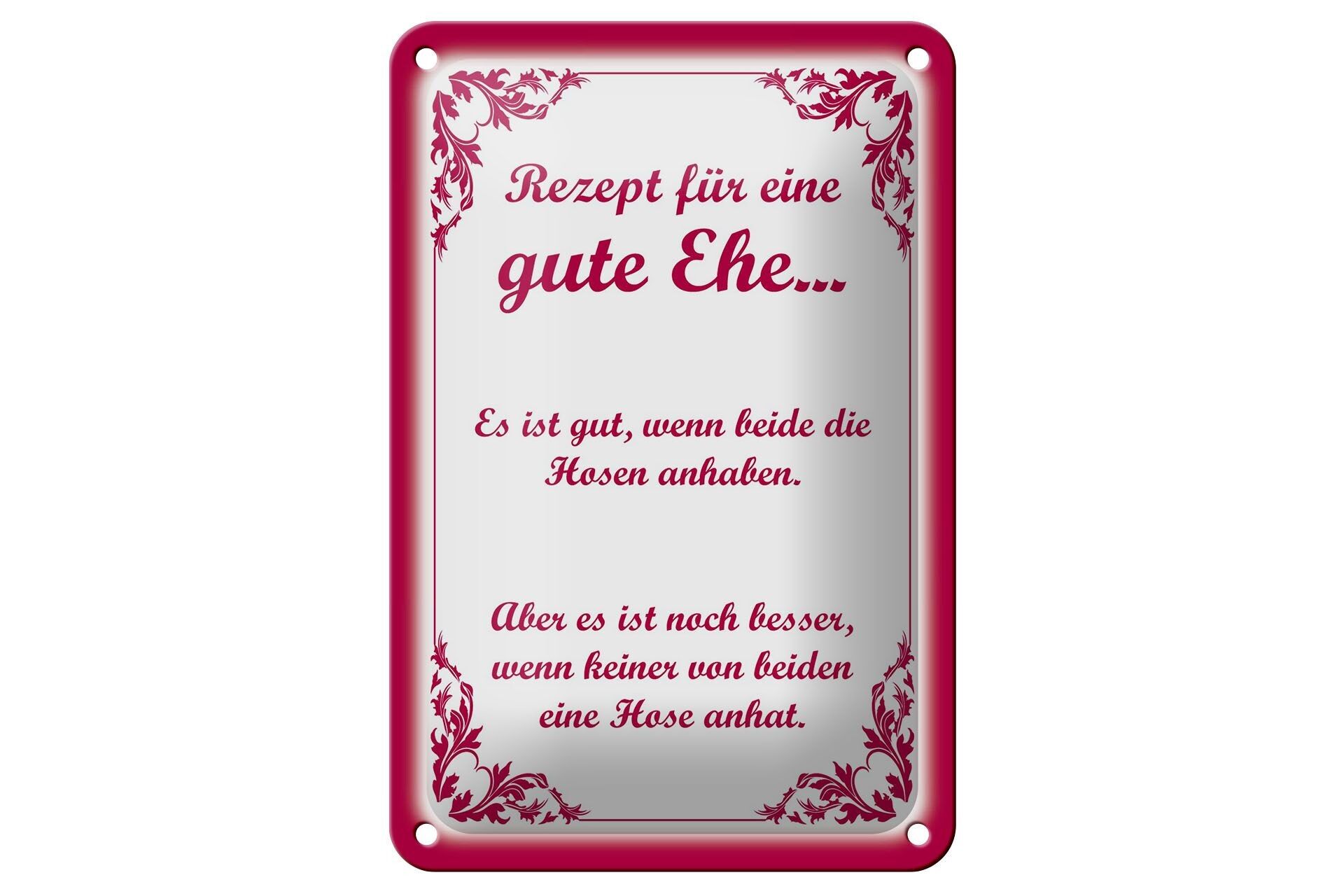 Targa in metallo con scritta "Ricetta" 12x18 cm per una buona decorazione di matrimonio