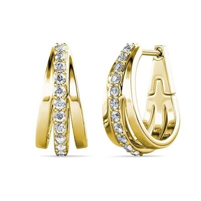 Aurielle Hoop earrings - Gold and Crystal I MYC-Paris.com