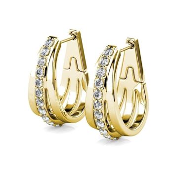 Boucles d'oreilles Aurielle Hoop - Doré et Cristal I MYC-Paris.com 9