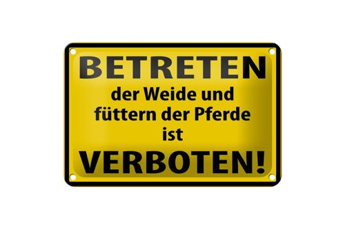 Blechschild Warnschild 18x12cm Betreten der Weide verboten Dekoration