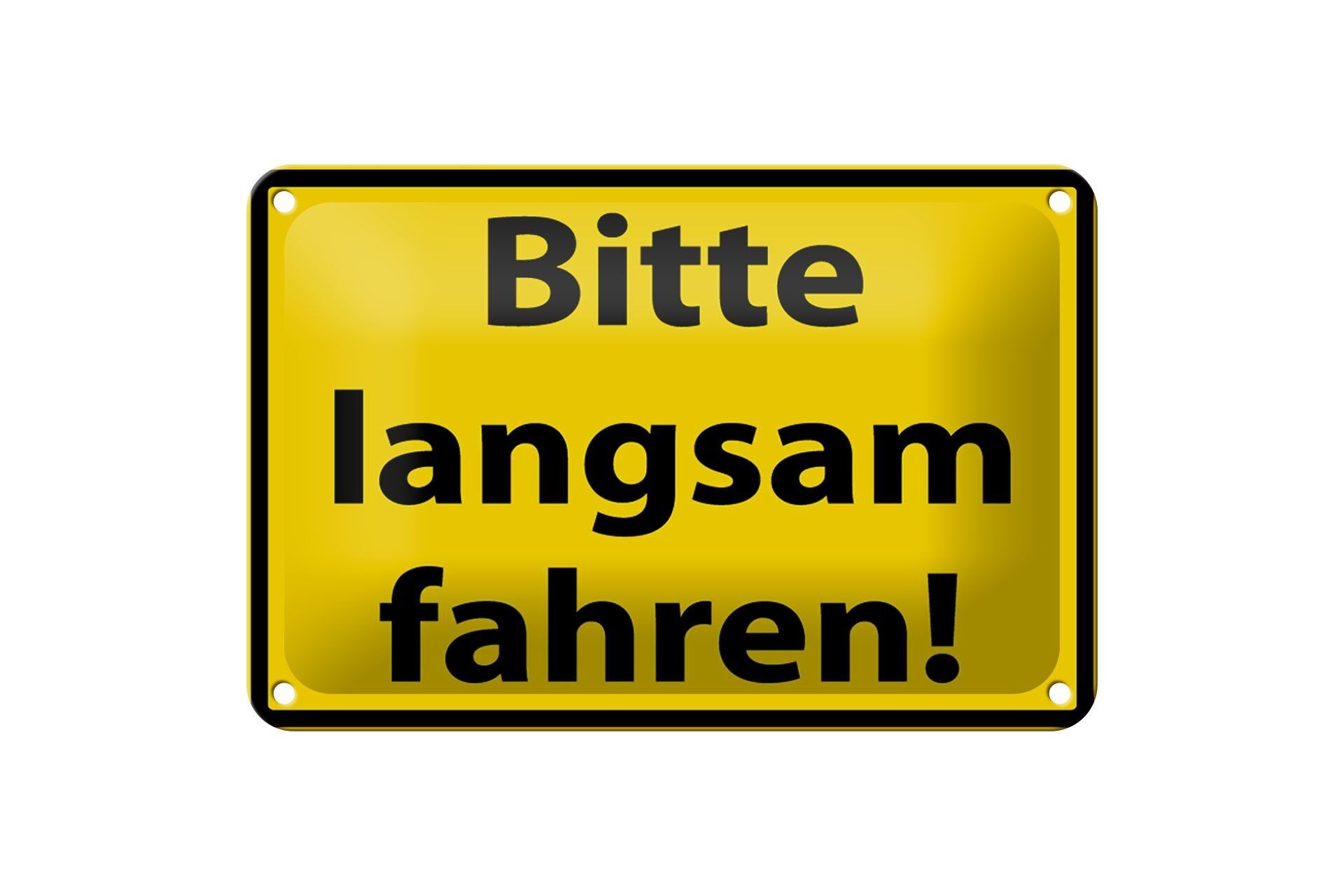 Targa in metallo nota 18x12 cm Si prega di guidare lentamente cartello 12x18 cm